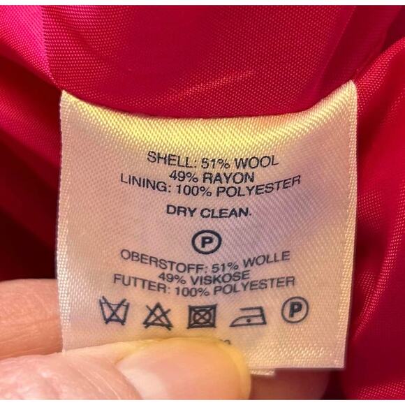 Lands' End Petite Pink Wool Lined Jacket Blazer Collared Solid Womens 10P - Picture 7 of 7